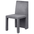 Orde Dining Side Chair Set of 2- Square Legs Panel Back- Gray Velvet