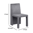 Orde Dining Side Chair Set of 2- Square Legs Panel Back- Gray Velvet