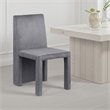 Orde Dining Side Chair Set of 2- Square Legs Panel Back- Gray Velvet