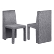 Orde Dining Side Chair Set of 2- Square Legs Panel Back- Gray Velvet