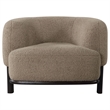 Linia- Accent Chair- Soft Cushioned Barrel Back- Brown- Black Wood