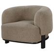 Linia- Accent Chair- Soft Cushioned Barrel Back- Brown- Black Wood