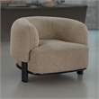 Linia- Accent Chair- Soft Cushioned Barrel Back- Brown- Black Wood
