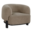Linia- Accent Chair- Soft Cushioned Barrel Back- Brown- Black Wood