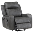 Josen Power Recliner Chair- 36 Inch Gray Faux Leather- Track Armrests