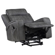 Josen Power Recliner Chair- 36 Inch Gray Faux Leather- Track Armrests