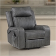Josen Power Recliner Chair- 36 Inch Gray Faux Leather- Track Armrests