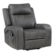 Josen Power Recliner Chair- 36 Inch Gray Faux Leather- Track Armrests