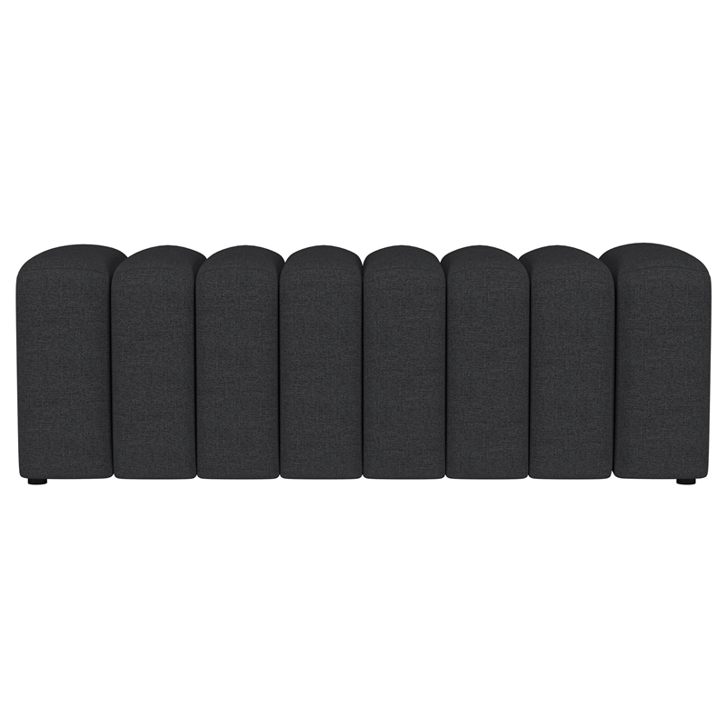 Sanna Accent Bench - Modern Channel Tufted Charcoal Black - 54 Inch