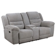 Gilo 2pc Manual Recliner Sofa and Loveseat Set- Soft Gray Chenille