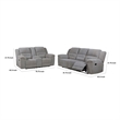 Gilo 2pc Manual Recliner Sofa and Loveseat Set- Soft Gray Chenille