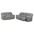 Gilo 2pc Manual Recliner Sofa and Loveseat Set- Soft Gray Chenille