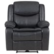 Susan Power Recliner- Dark Gray Faux Leather- USB Port- Pillow Top Arms