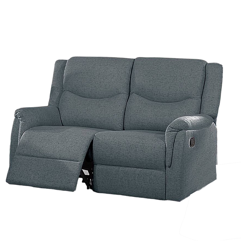 Ammy Manual Recliner Loveseat- 53in Solid Wood- Dark Gray Faux Burlap