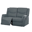Ammy Manual Recliner Loveseat- 53in Solid Wood- Dark Gray Faux Burlap