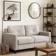 Royi Loveseat- Track Armrest- 58 Inch- Gray Fabric w Tufted Backrest