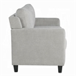 Royi Loveseat- Track Armrest- 58 Inch- Gray Fabric w Tufted Backrest
