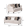 Serra 2pc Sofa and Loveseat Set- 9 Accent Pillows- Greige Polyester