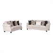 Serra 2pc Sofa and Loveseat Set- 9 Accent Pillows- Greige Polyester