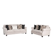 Serra 2pc Sofa and Loveseat Set- 9 Accent Pillows- Greige Polyester