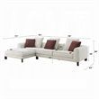Meru Sectional Sofa- 3 Pillows- Maroon Beige Tweed Boucle- 120 Inch