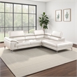 Doel 2pc Sectional Sofa Set w Right Facing Chaise- White Faux Leather