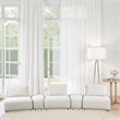 Stavan Modular Curved 3 Seater Sofa- Gray Boucle Adjustable Seat Depth