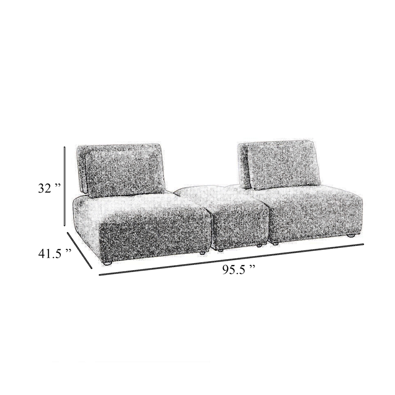 Stavan Modular Curved 2 Seater Sofa- Light Brown Adjustable Seat Depth