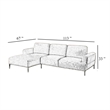 Batty L Sectional Chaise Sofa- Brown Chenille 113 Inch- Adjustable