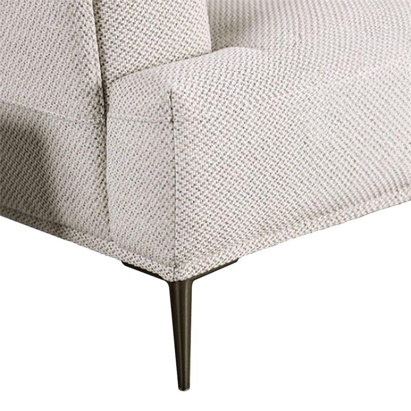 Batty Sofa and Loveseat Set- Modern White Chenille- Adjustable Back