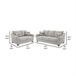 Kito 2pc Living Room Sofa Set- Modern Sloped Arms- Light Gray Boucle