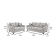 Kito 2pc Living Room Sofa Set- Modern Sloped Arms- Light Gray Boucle