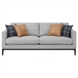 Azzy 2pc Sofa and Loveseat Set- Modern Track Arms- Light Gray Fabric
