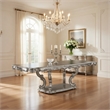 Aria 85-102 Inch Dining Table-Extendable Wood Top Classic Antique Platinum