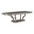 Aria 85-102 Inch Dining Table-Extendable Wood Top Classic Antique Platinum