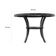 Sie 48 Inch Dining Table-Round Nailhead Trim Top with Shelf-Black Wood