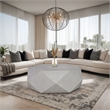 Hano Coffee Table-White Rubberwood-50 Inch-Geometric Plinth Base