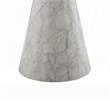 Kacie Round Dining Table-Pedestal Base-Light Gray Faux Stone 47 Inch