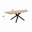 Loan Dining Table-Rectangular Natural Brown Top-Black Metal 79 Inch