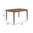 Dora Dining Table-63 Inch Oval Top-Tapered Legs-Walnut Brown Solid Wood