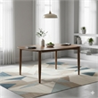 Dora Dining Table-63 Inch Oval Top-Tapered Legs-Walnut Brown Solid Wood