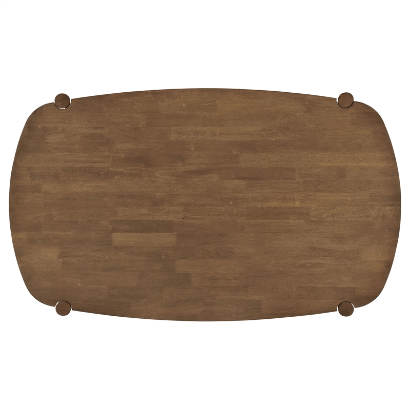 Dora Dining Table-63 Inch Oval Top-Tapered Legs-Walnut Brown Solid Wood