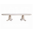 Antoine Dining Table-Carved Double Pedestal-94-136 Inch-Pearl White