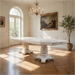 Antoine Dining Table-Carved Double Pedestal-94-136 Inch-Pearl White