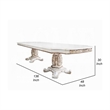 Antoine Dining Table-Carved Double Pedestal-94-136 Inch-Pearl White