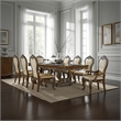 Maver Dining Table-Carved Silver Trim 90-114 Inch Classic Antique Oak
