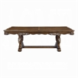 Maver Dining Table-Carved Silver Trim 90-114 Inch Classic Antique Oak