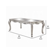 Bowe Dining Table-80-96 Inch-Mirrored-Classic Champagne Silver Wood