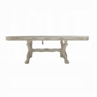 Ally Dining Table-Double Pedestal Base-Bone White Wood-94-136 Inch