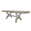 Ally Dining Table-Double Pedestal Base-Bone White Wood-94-136 Inch
